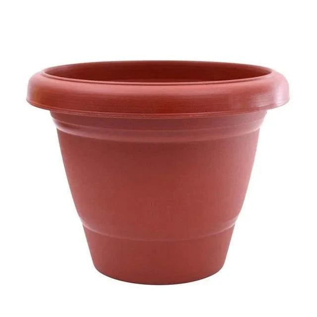 Plastic Pots Deluxe Style 8 Inch / Brown