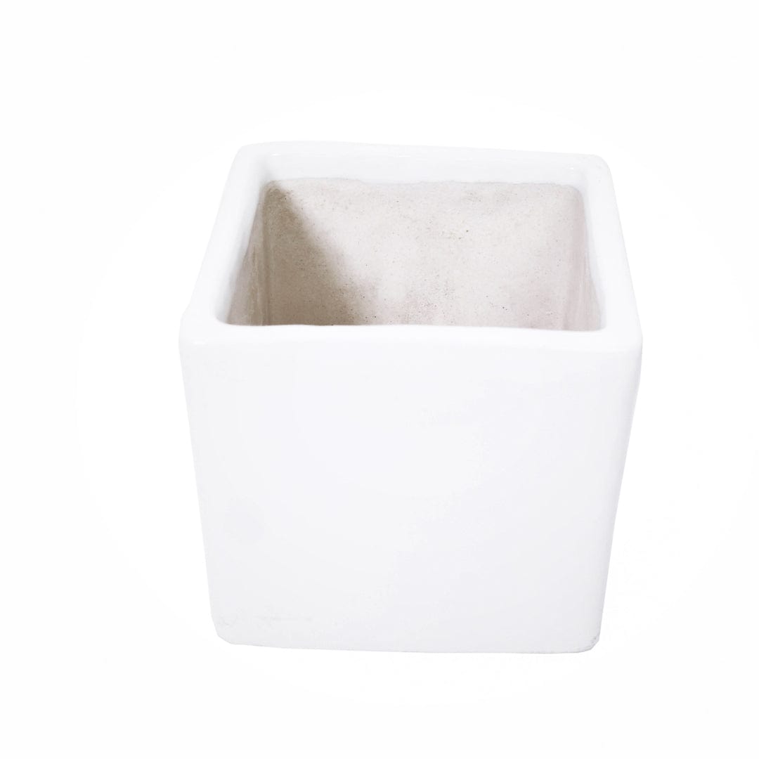 Square Shape - Ceramic Pot 2.5 Inch / White