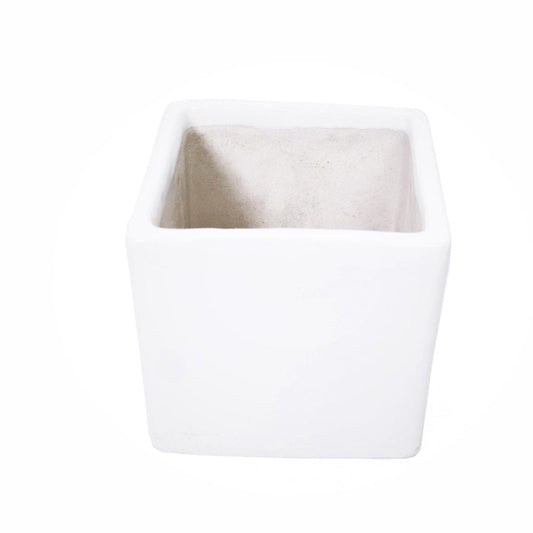 Square Shape - Ceramic Pot 2.5 Inch / White