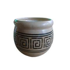 Genda Pot Style - Print Pattern Ceramic Pot 12 Inch / Yellow