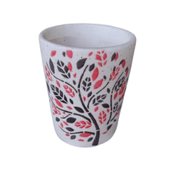 Bucket Shaped - Printed Ceramic Pot 4 Inch / Orange Print