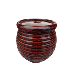 Double Glaze Ceramic Pot 6 Inch / Brown