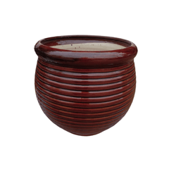 Double Glaze Ceramic Pot 12 Inch / Brown