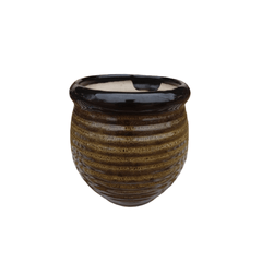 Double Glaze Ceramic Pot 6 Inch / Black