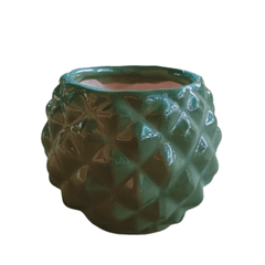 Diamond Shaped - Ceramic Pot Green