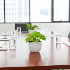 Money Plant Golden in Square Top Ceramic Pot