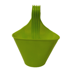 Single Hook Plastic Pot Green