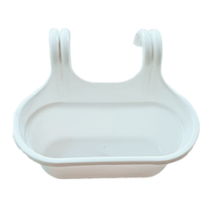 Railing Planter - Double Hook Plastic Pot White