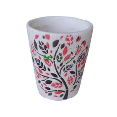 Bucket Shaped - Printed Ceramic Pot 4 Inch / Orange Print