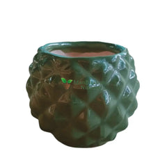 Diamond Shaped - Ceramic Pot Green