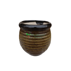 Double Glaze Ceramic Pot 6 Inch / Black
