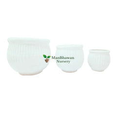 Genda Ceramic Pot Cutting Style - Striped Pattern