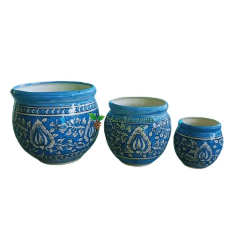 Mughal Genda Printed Ceramic Pot
