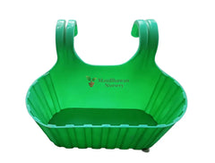 Railing Planter - Double Hook Plastic Pot Green