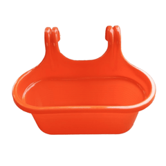 Railing Planter - Double Hook Plastic Pot Orange