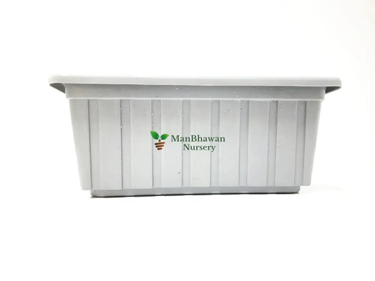 Rectangle Plastic Pot - Multicolor 14 Inch / Grey