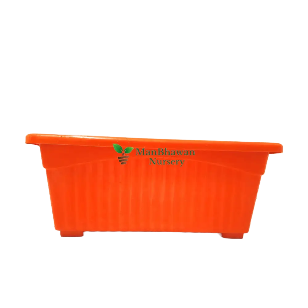 Rectangle Plastic Pot - Multicolor 14 Inch / Orange