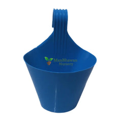 Single Hook Plastic Pot Blue