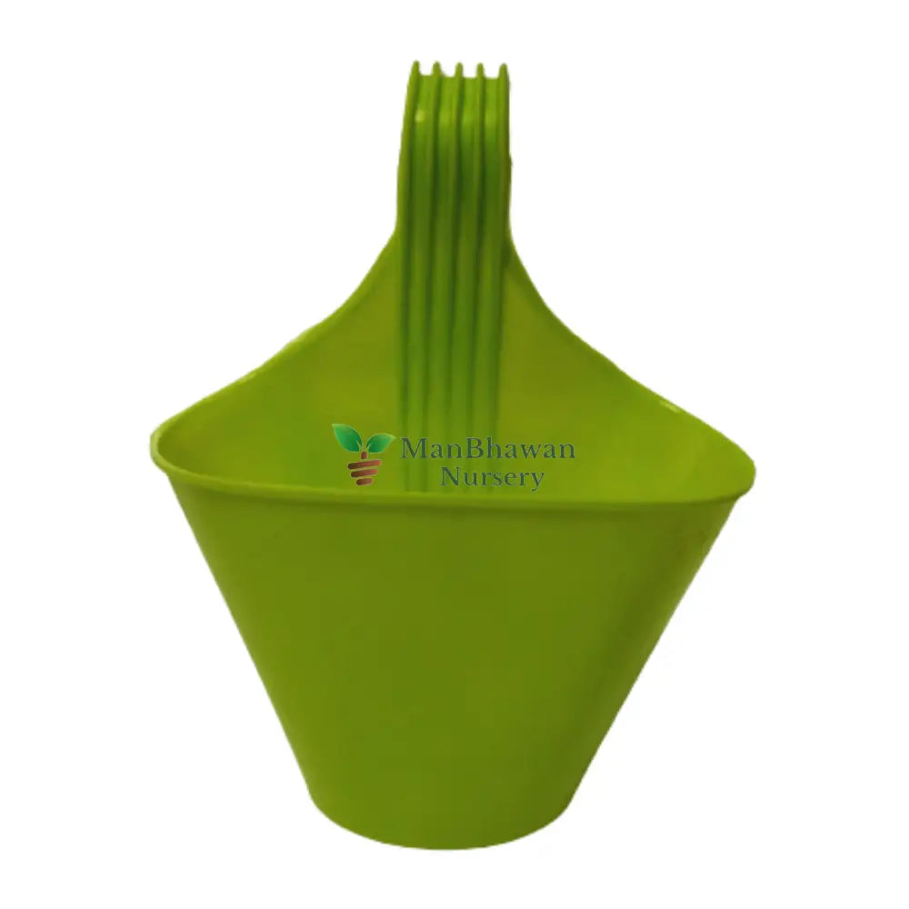 Single Hook Plastic Pot Green
