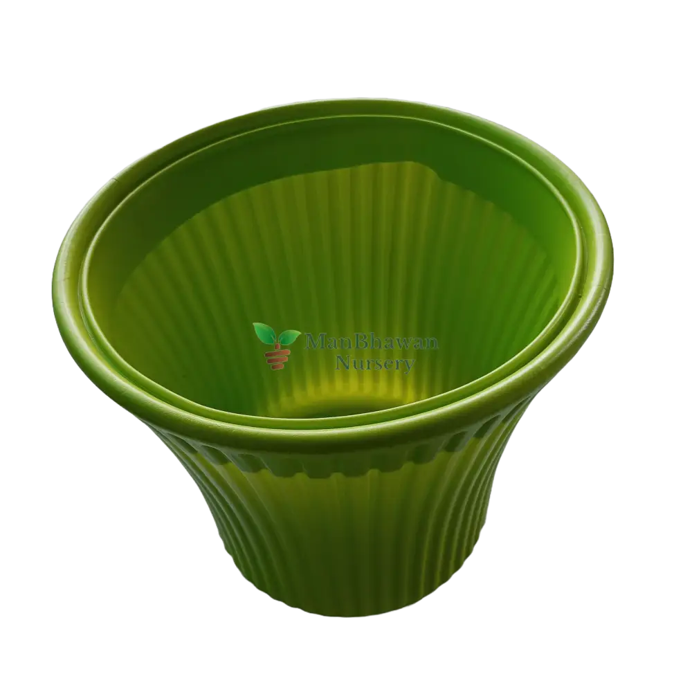 Striped Pattern - Plastic Pot 8 Inch / Green