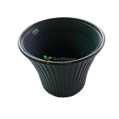 Striped Pattern - Plastic Pot 8 Inch / Grey