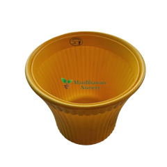Striped Pattern - Plastic Pot 8 Inch / Yellow
