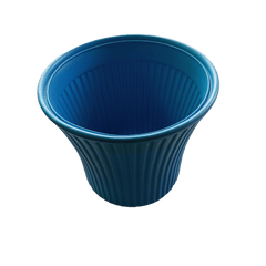 Striped Pattern - Plastic Pot 8 Inch / Blue