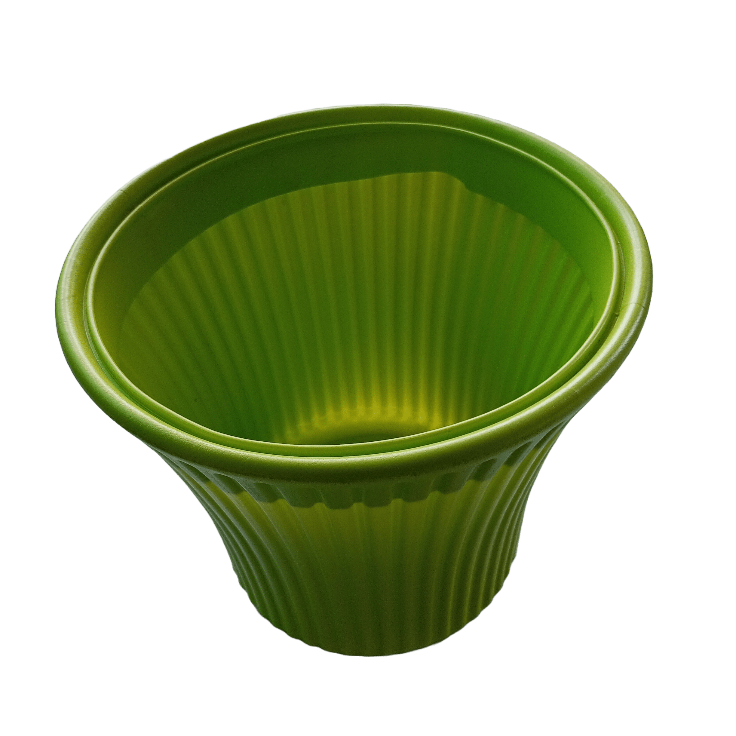 Striped Pattern - Plastic Pot 8 Inch / Green