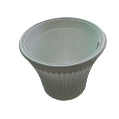 Striped Pattern - Plastic Pot 8 Inch / White