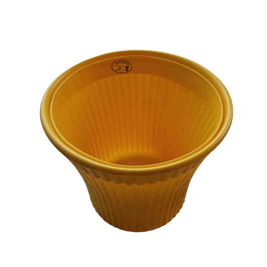 Striped Pattern - Plastic Pot 8 Inch / Yellow