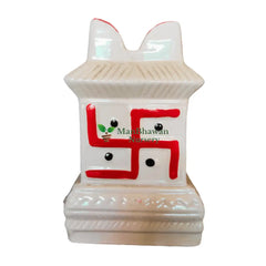 Swastik Planter - Tulsi Ceramic Pot 6 Inch