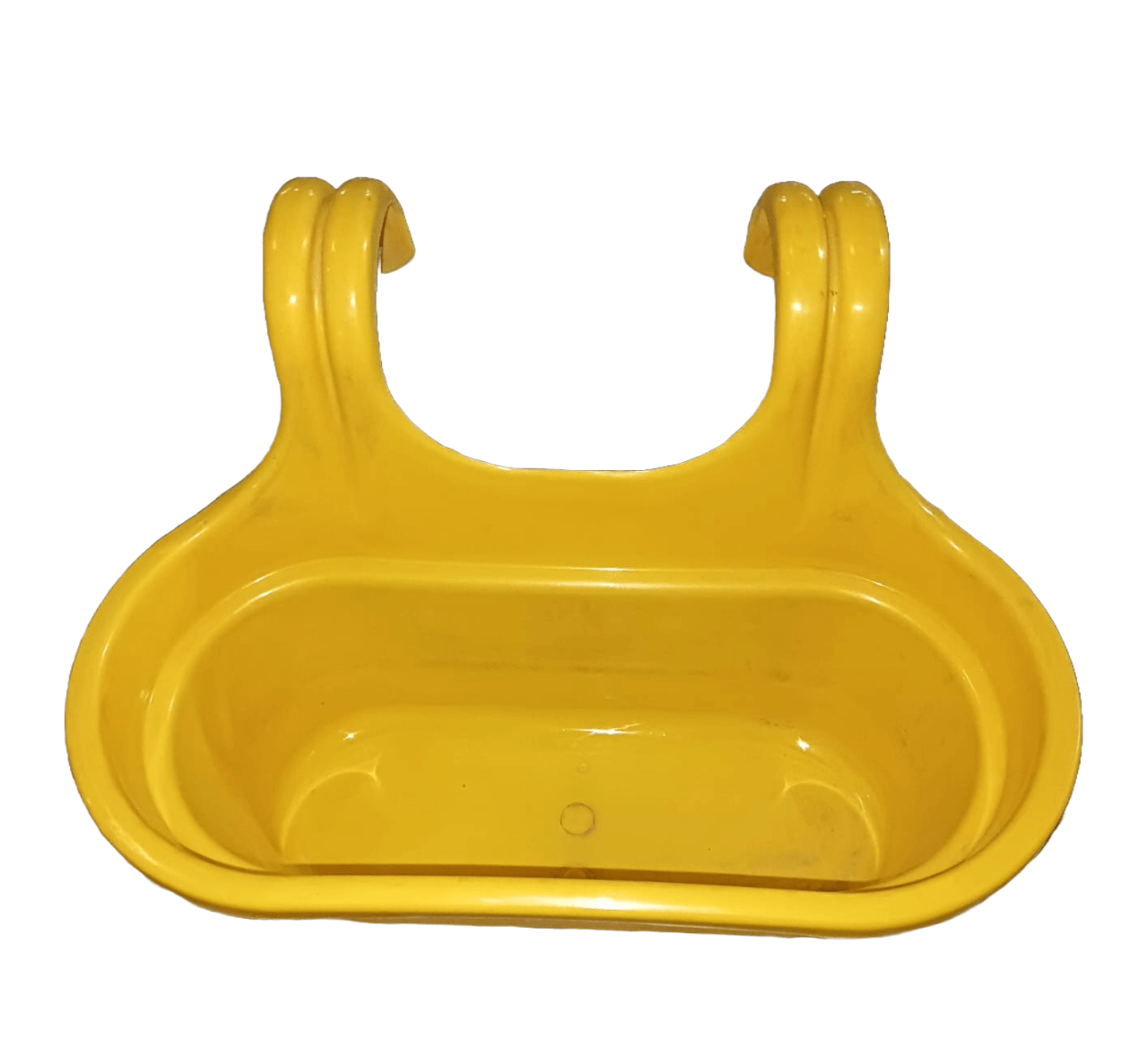 Railing Planter - Double Hook Plastic Pot Yellow