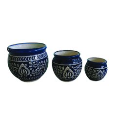 Mughal Genda Printed Ceramic Pot