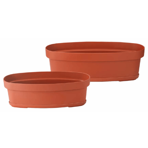 Oval Plastic  Planter with Tray - Window & Ground Planter
