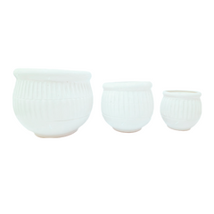 Genda Ceramic Pot Cutting Style - Striped Pattern