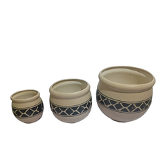 Genda Pot Style - Print Pattern Ceramic Pot