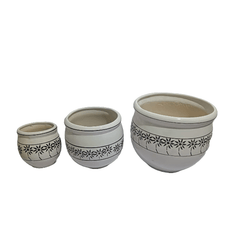 Genda Pot Style - Print Pattern Ceramic Pot